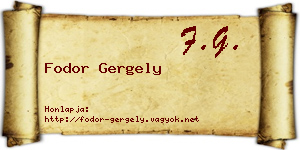 Fodor Gergely névjegykártya